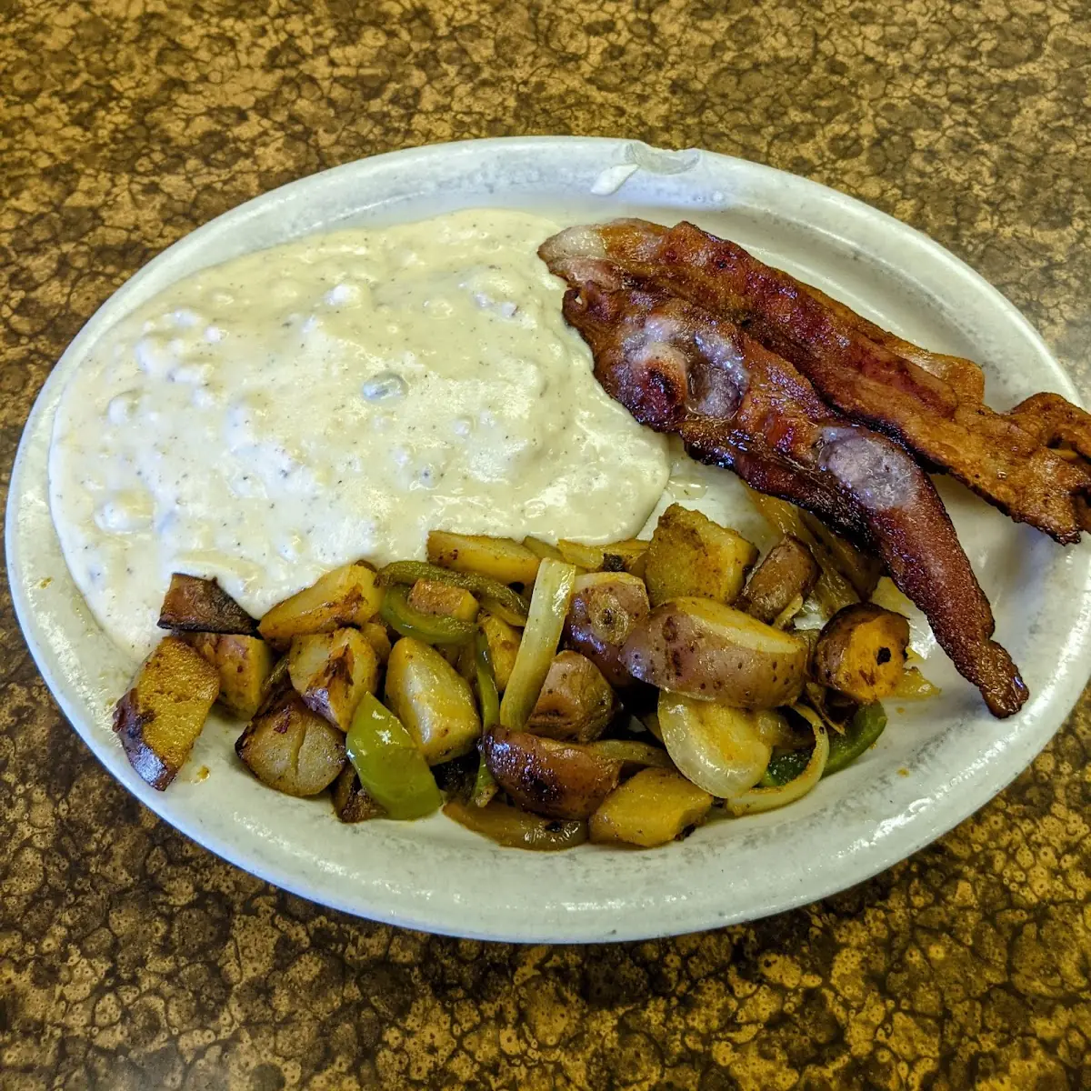 Half Order Biscuits and Gravy with Bacon