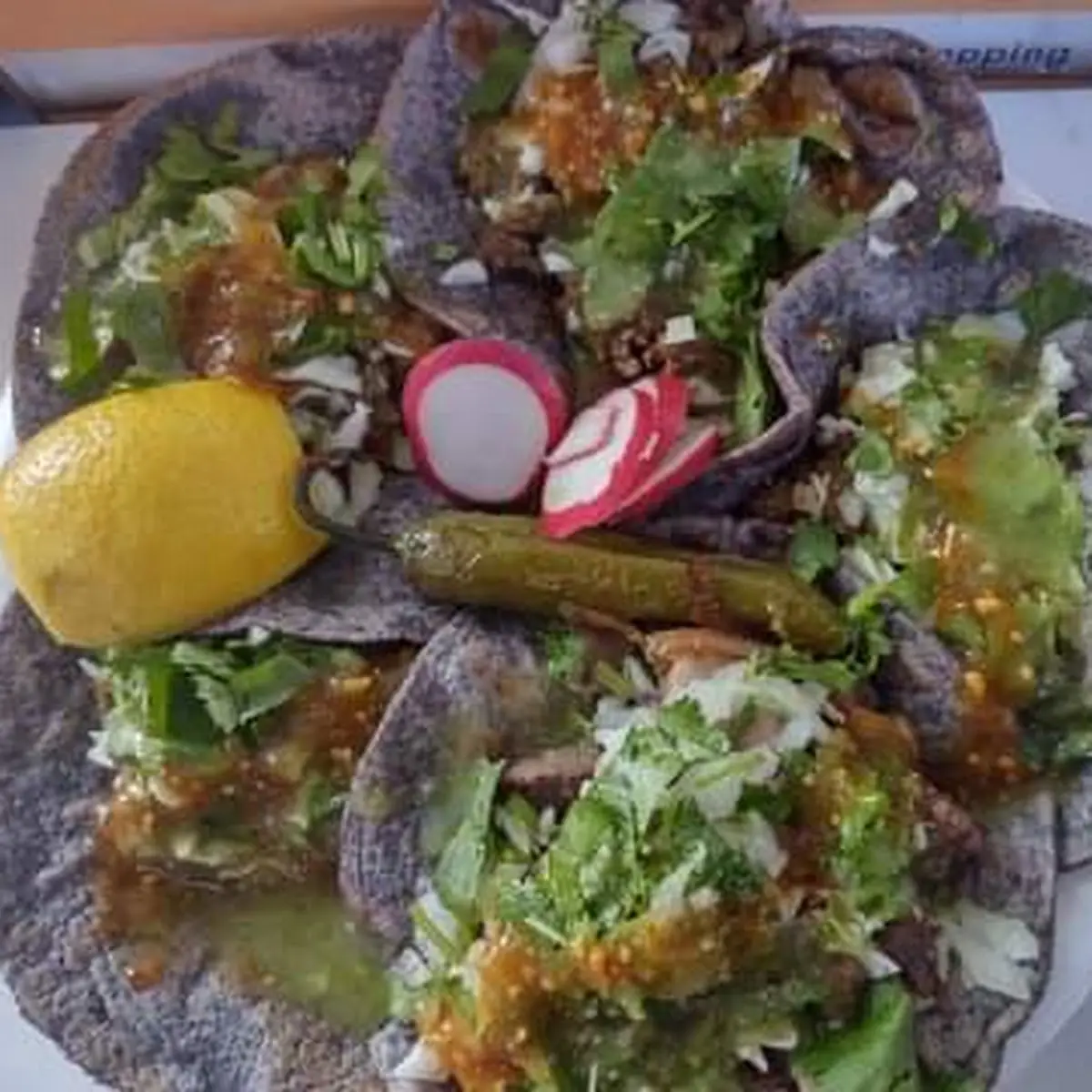 Tacos de Maíz Azúl
