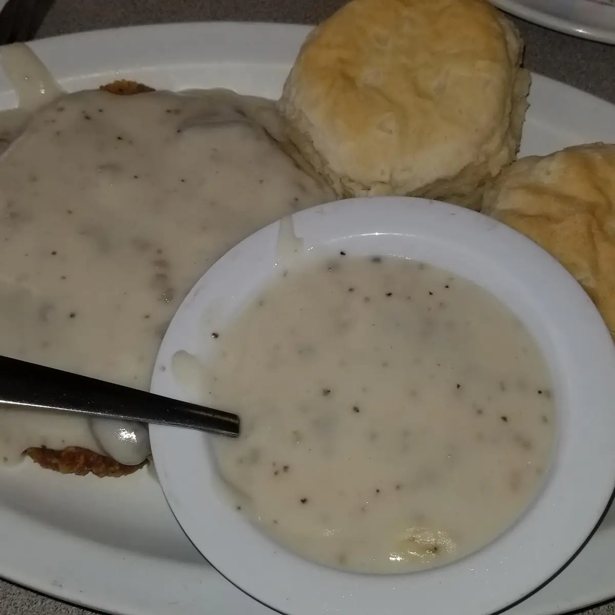 Country Fried Steak with Biscuits and Gravy