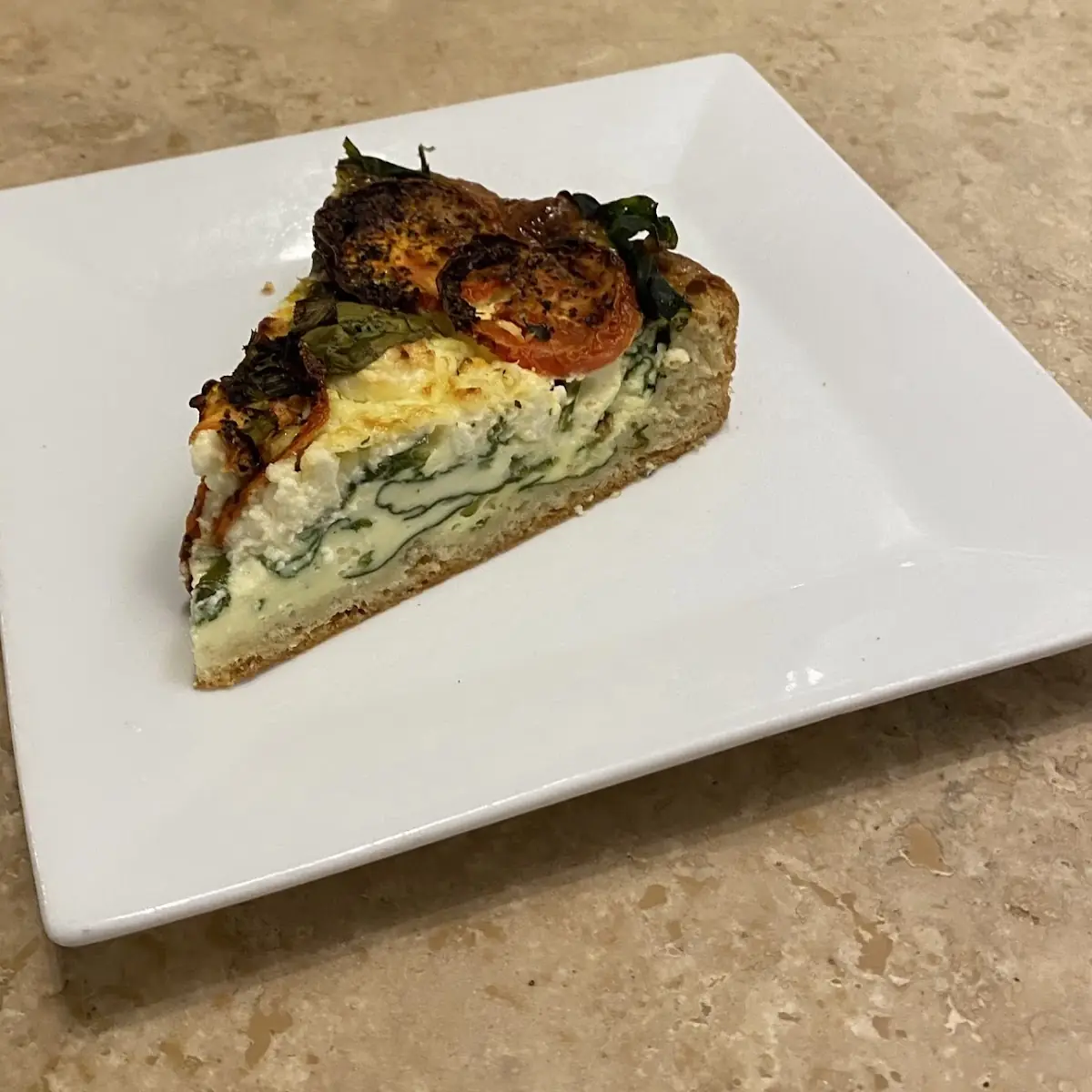 Spinach Feta Sun-Dried Tomatoes Quiche