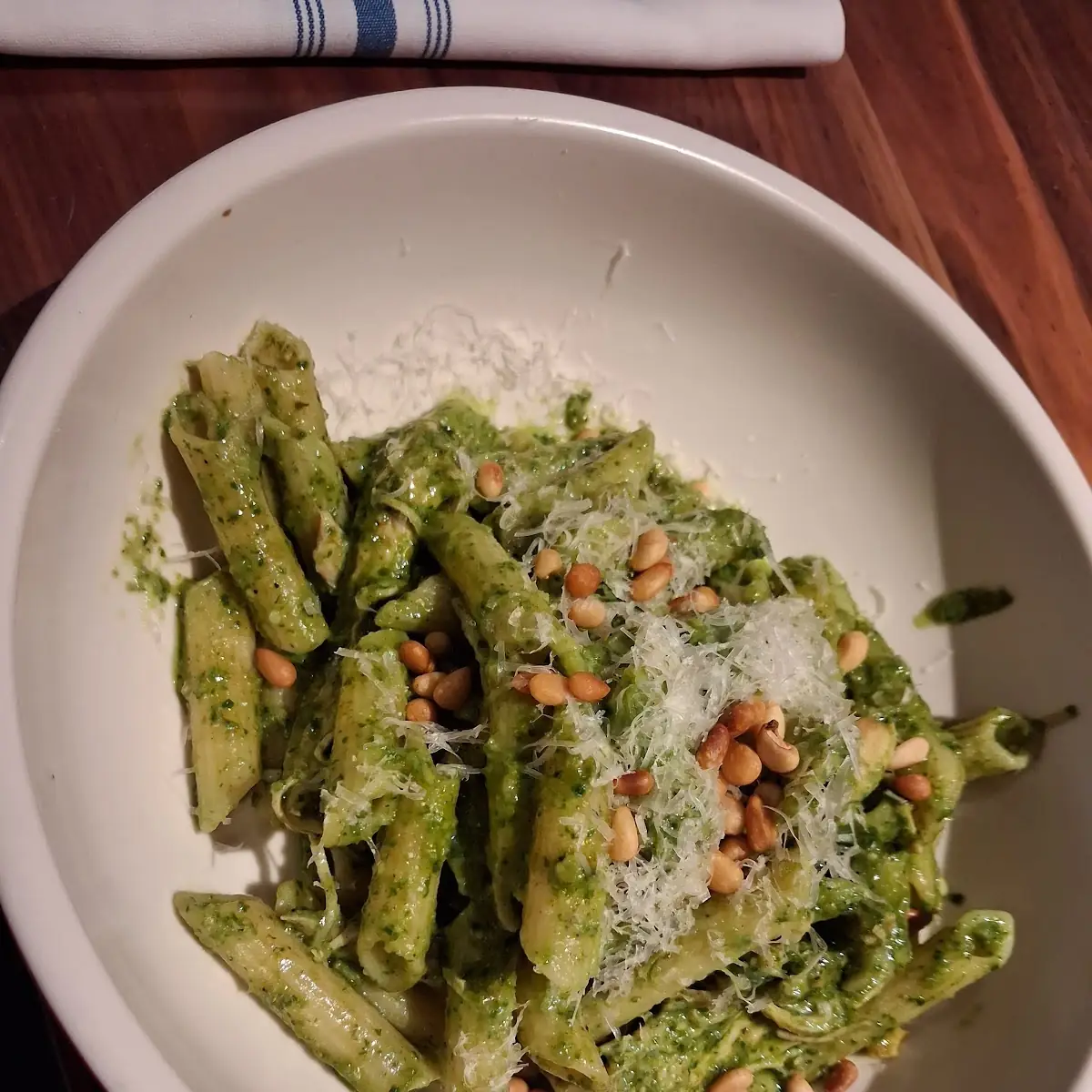 Fusilli Pesto with Pine Nuts