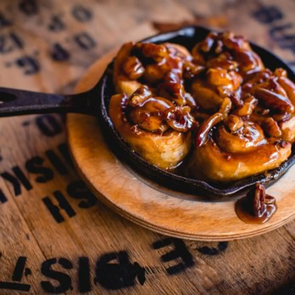 Cast Iron Pecan Cinnamon Rolls