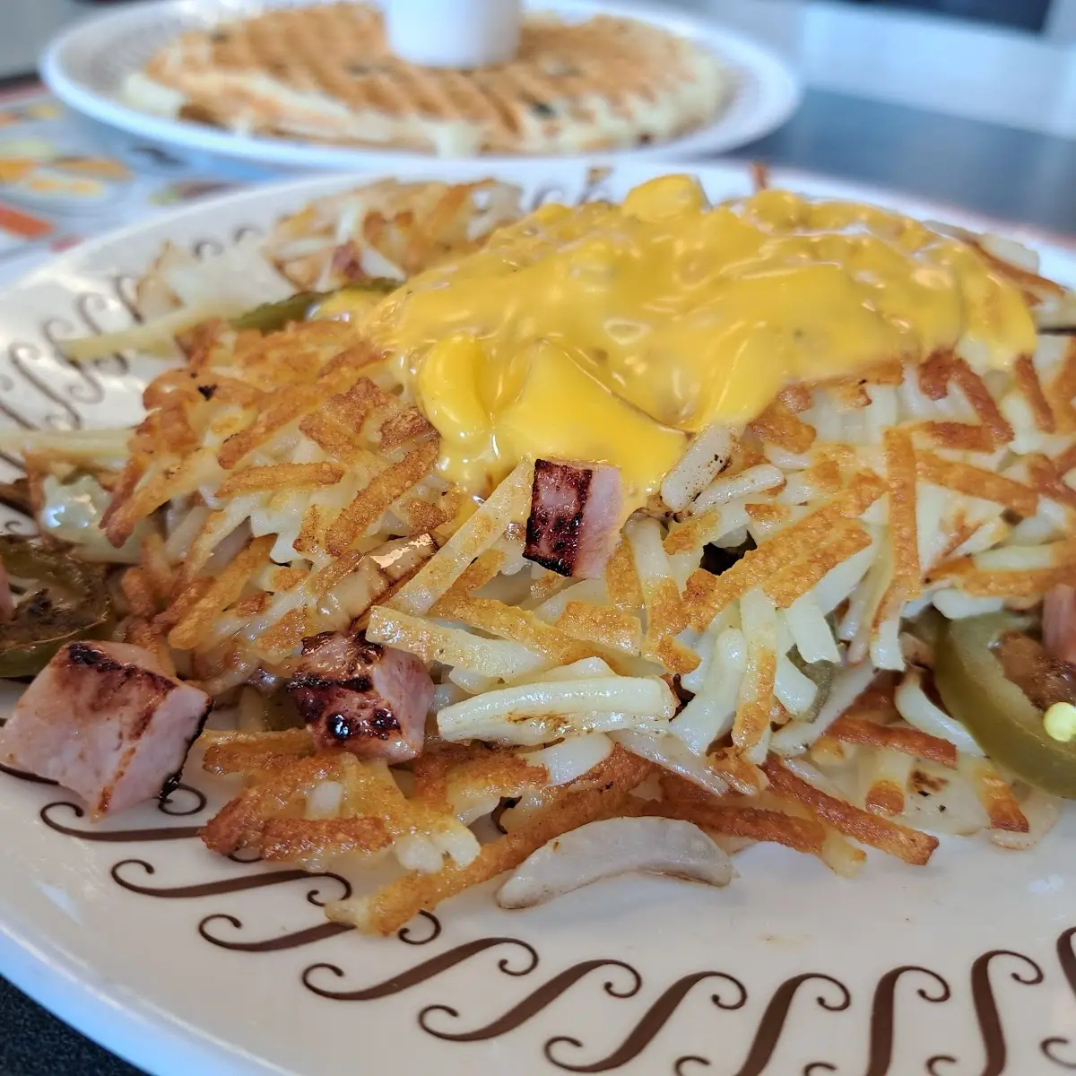 Double Hash Browns Smothered Covered Chunked & Peppered