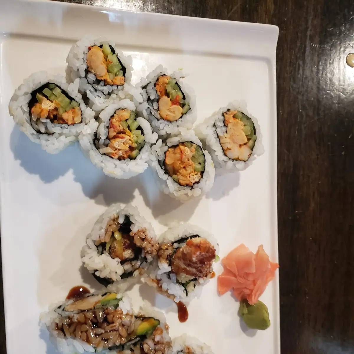 Shrimp Tempura Roll and Cajun Roll