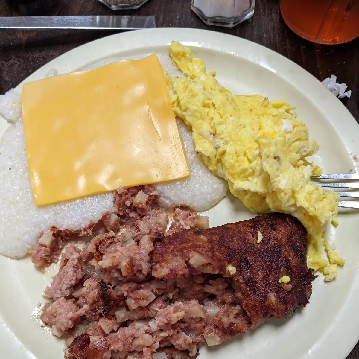 Corned Beef Hash & Cheese Omelet