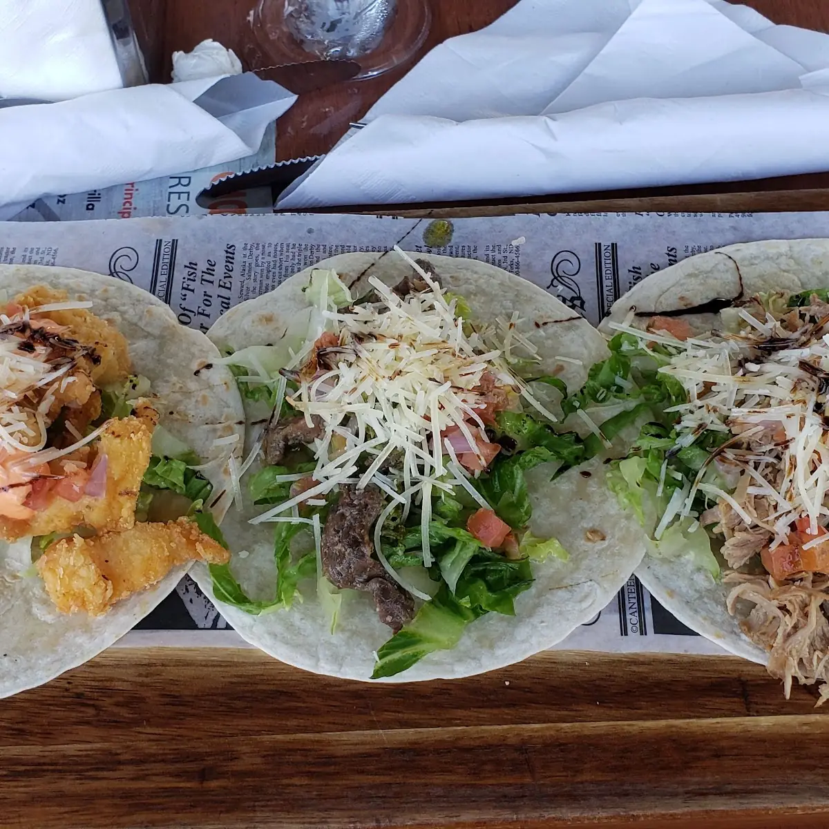 Fish Skirt and Pulled Pork Tacos