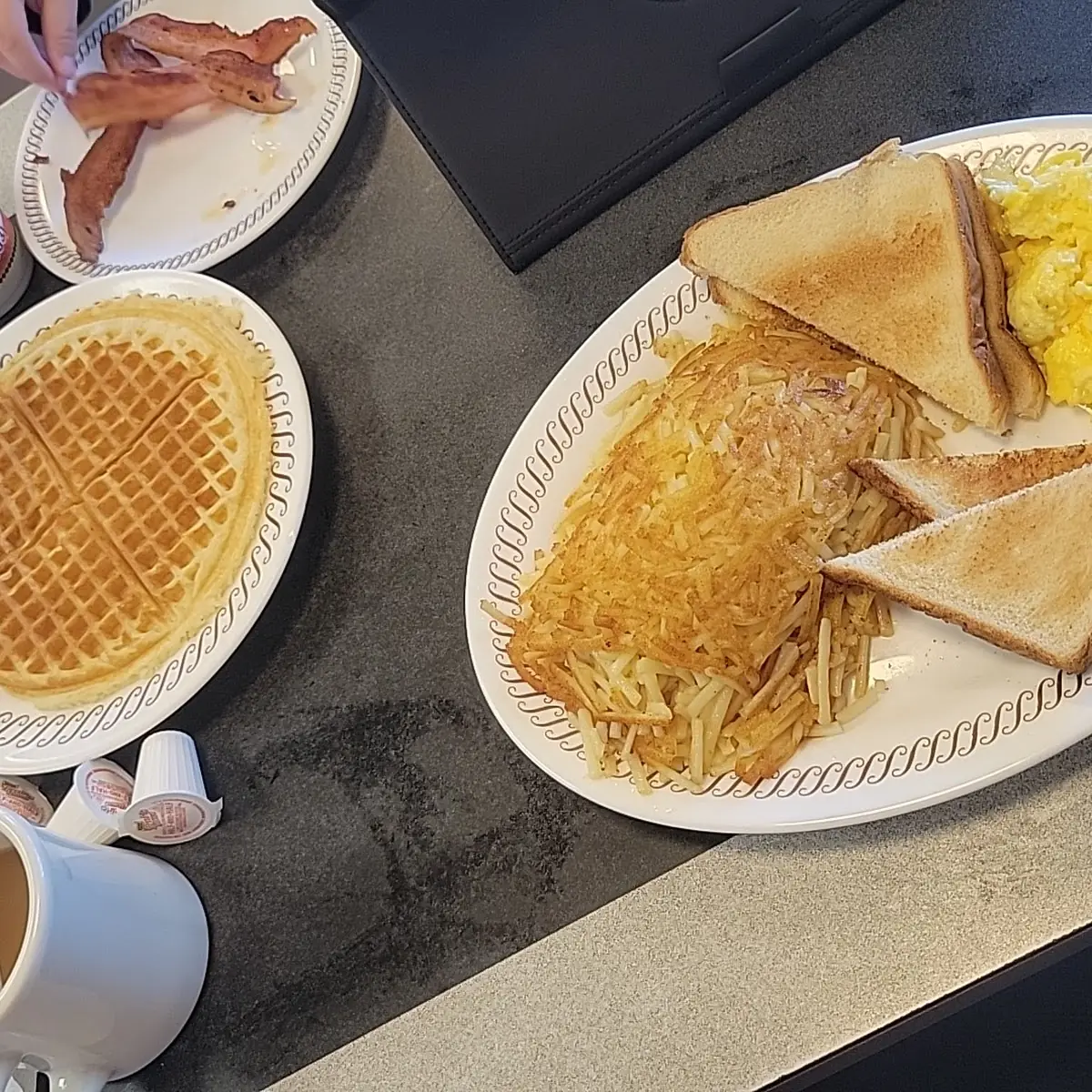 Golden Brown Waffles and Hash Browns