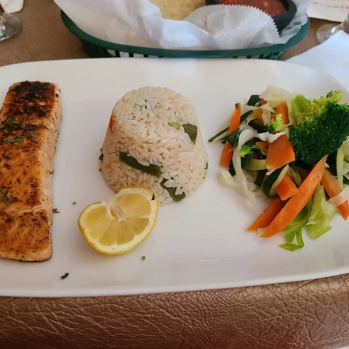Salmon Fillet Rice and Vegetables