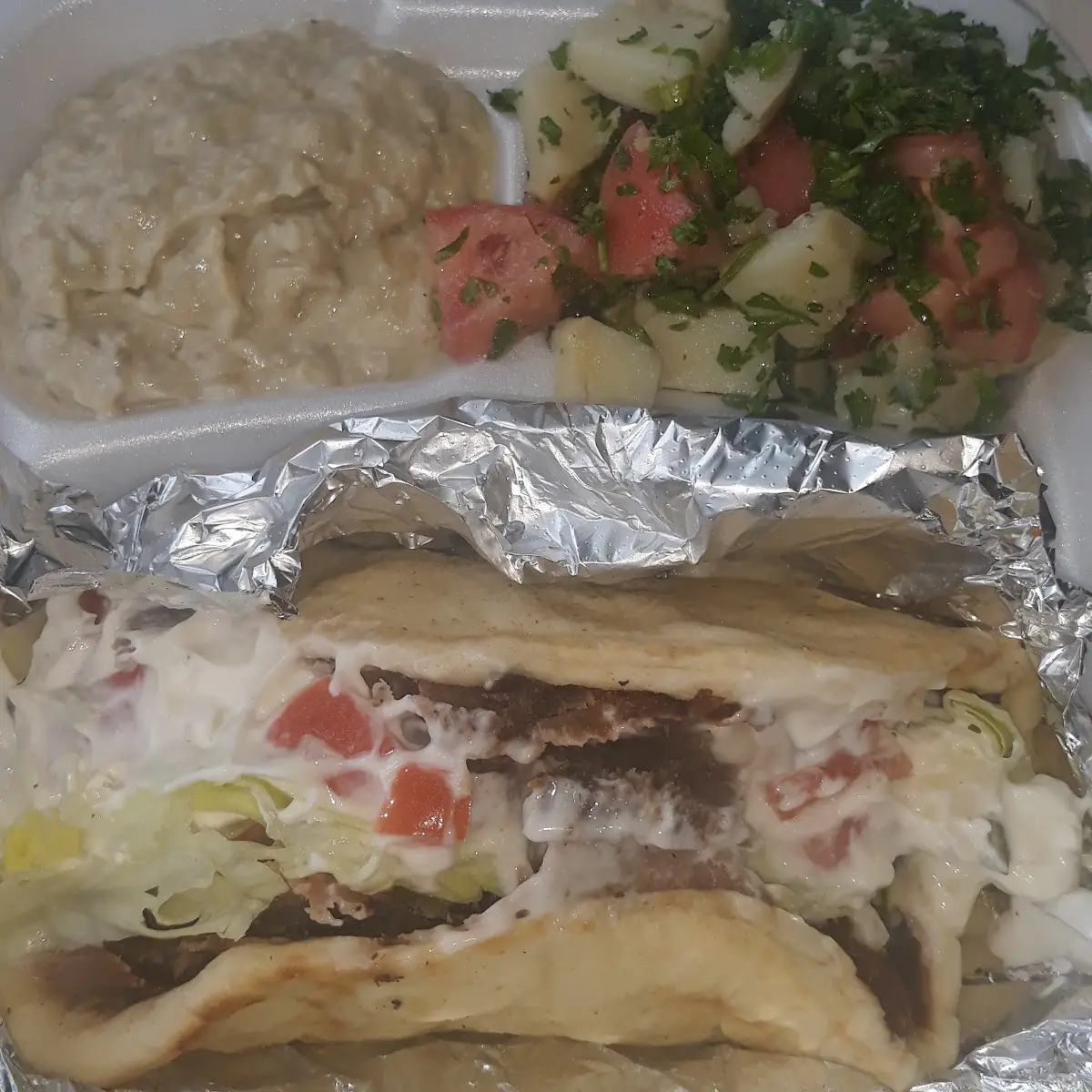 Potato Salad and Baba Ghanouj