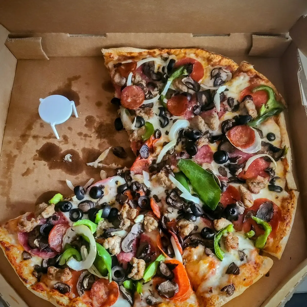 Half Hawaiian Pizza Half King Arthur Supreme Pizza