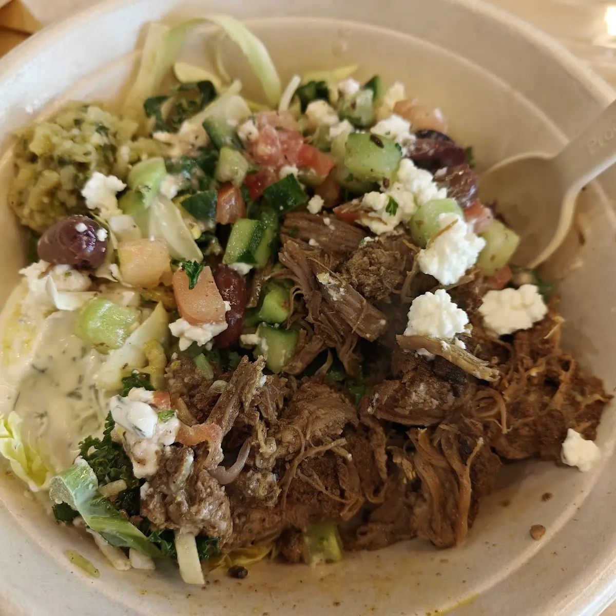 Greek Salad with Lamb Shank