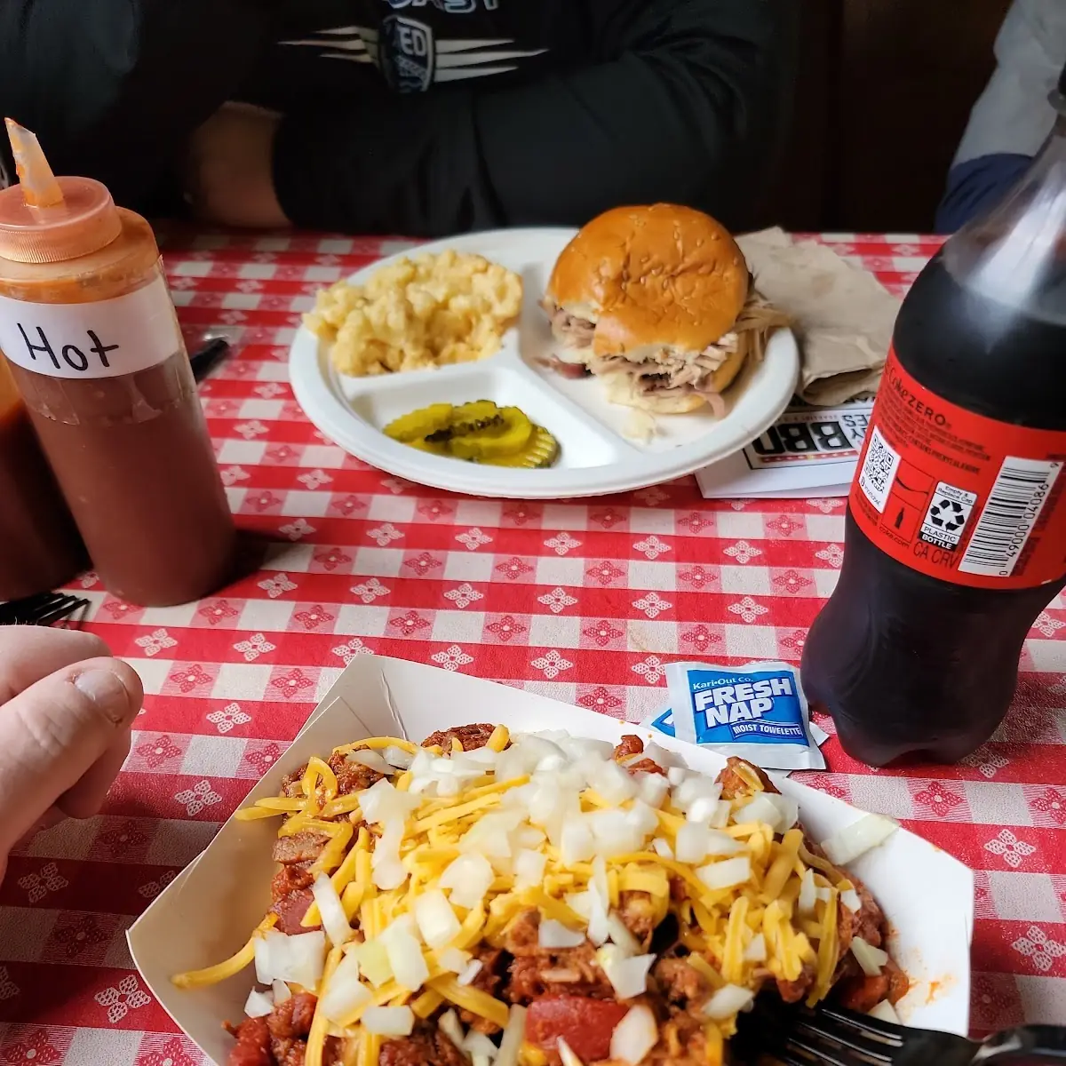 Frito Pie and Pulled Pork Sandwich