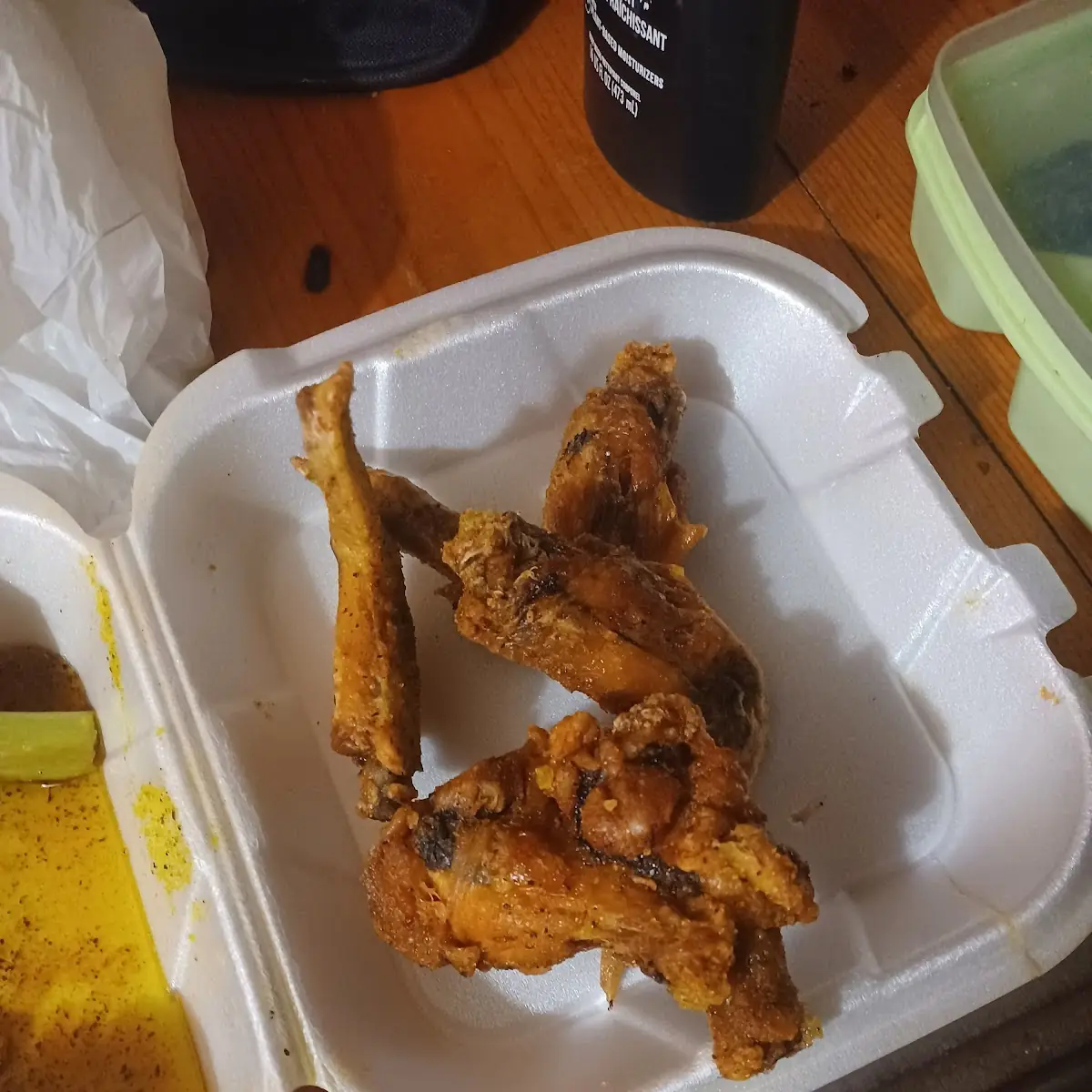 Burnt Lemon Pepper Wings and Fries