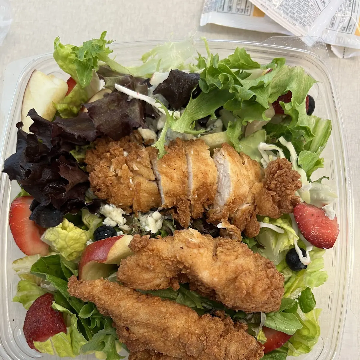 Market Salad with Fried Chicken