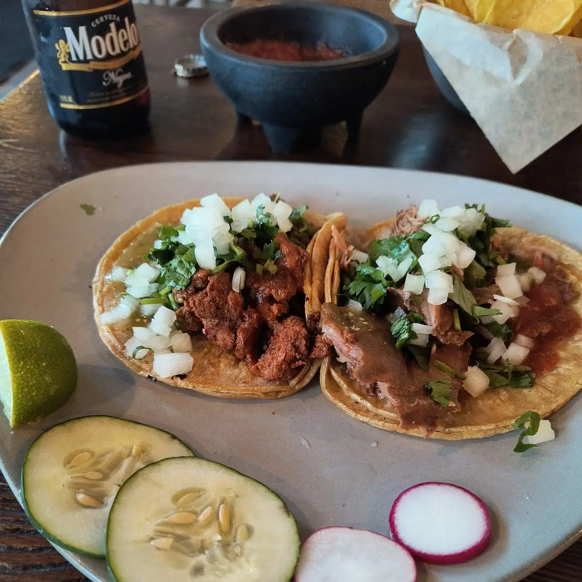 Taco Al Pastor and Carnitas Taco