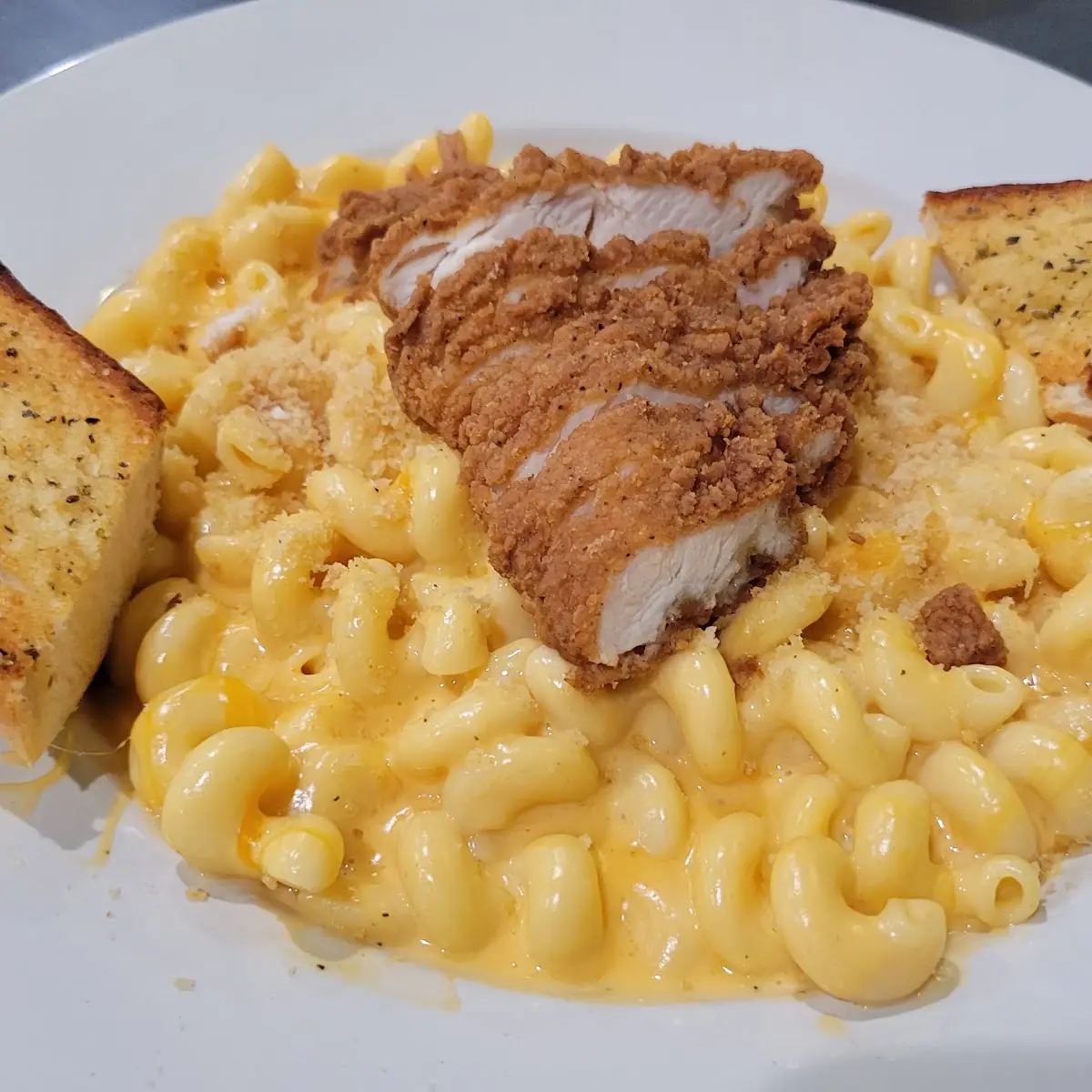 Beer Cheese Mac & Cheese with Fried Chicken