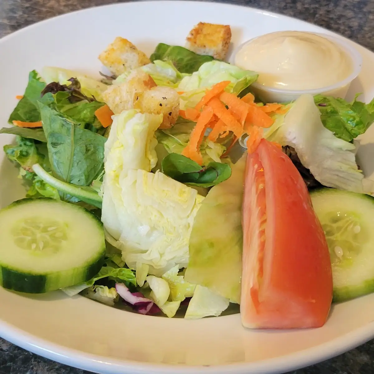 Salad with Creamy Garlic Dressing
