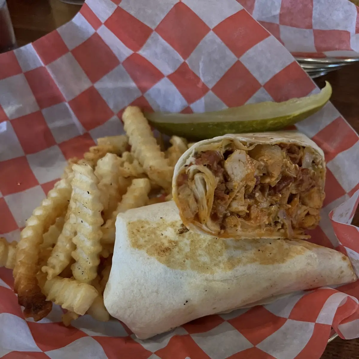Buffalo Chicken Wrap & Fries