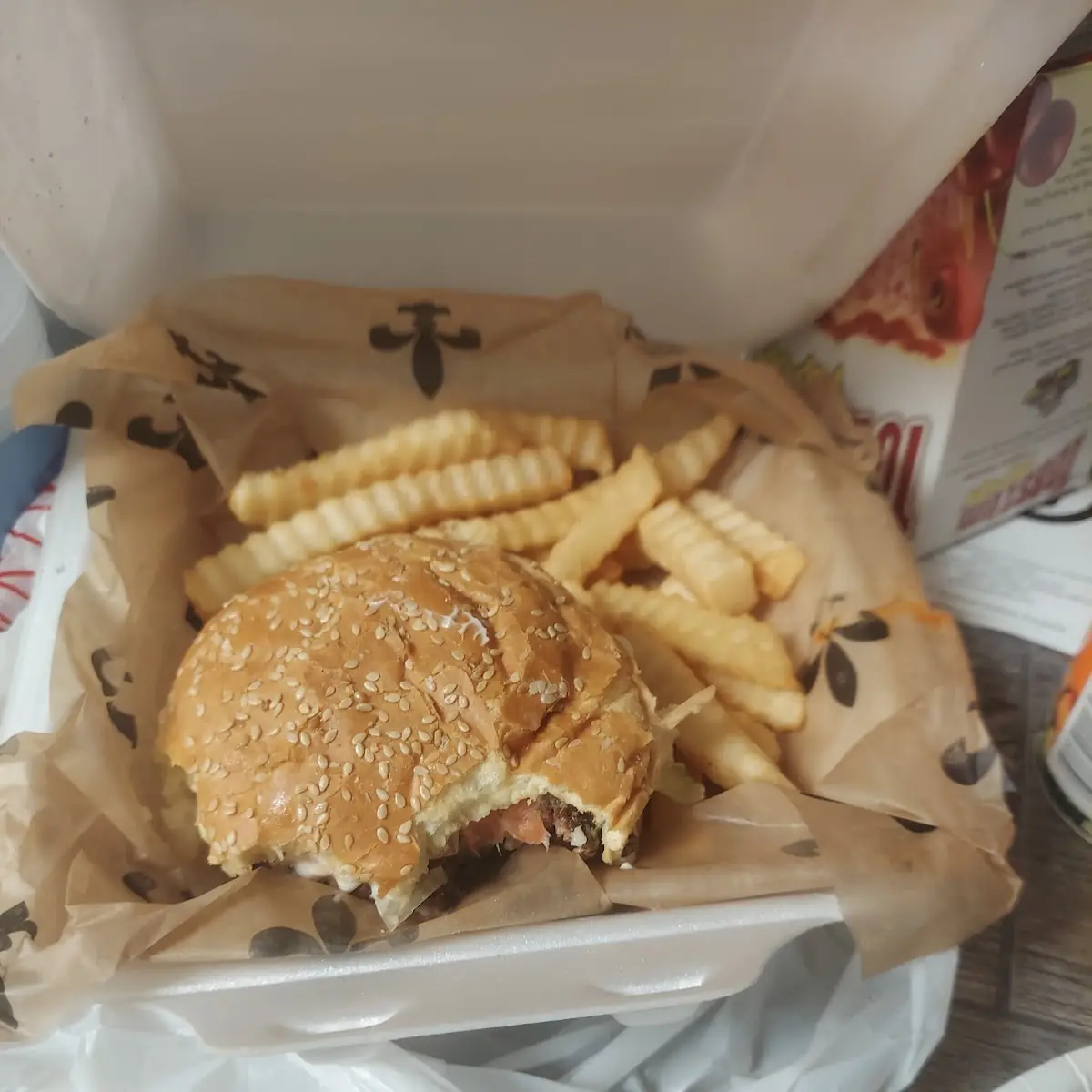 Cheese Burger and Fries