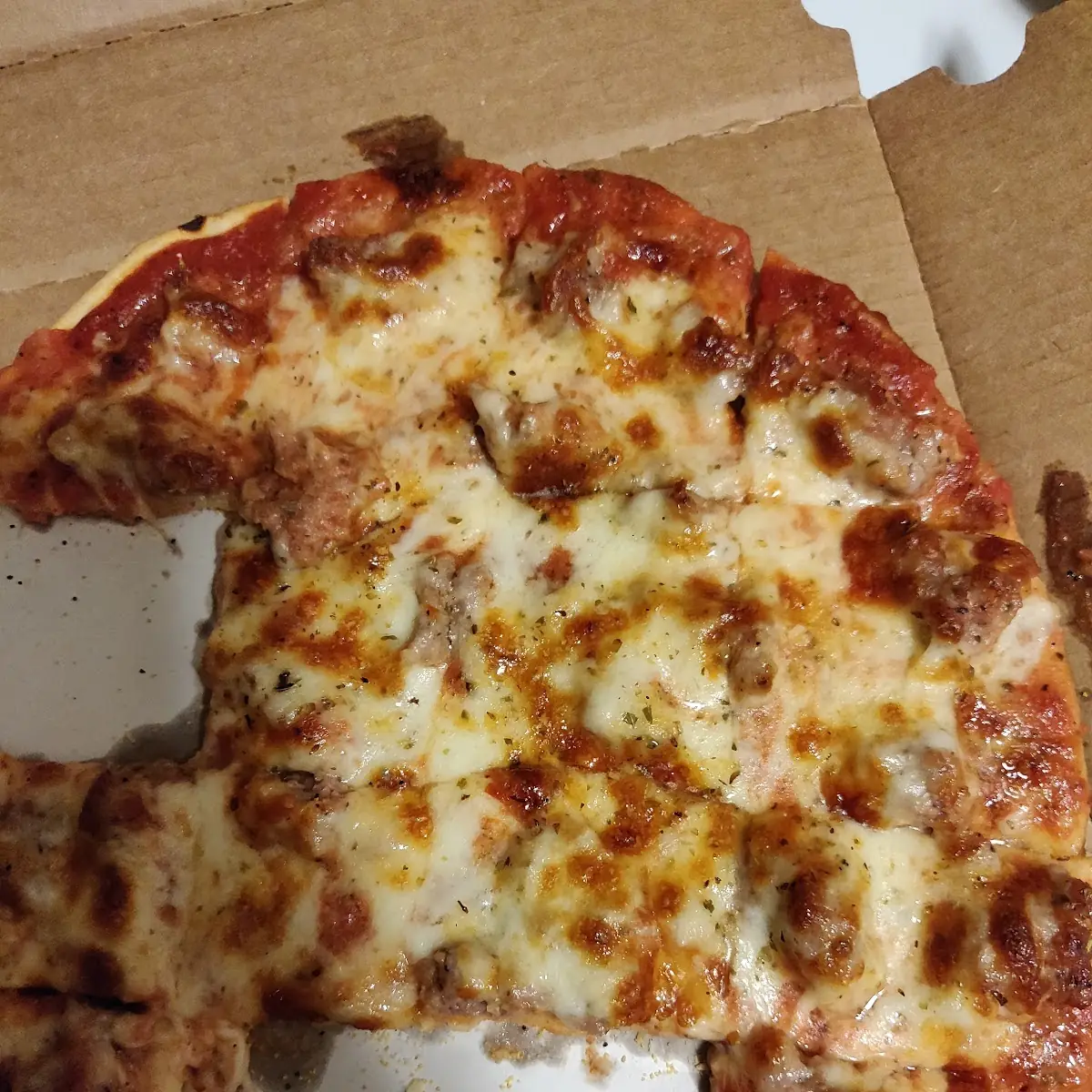 Thin Crust Sausage and Cheese Pizza