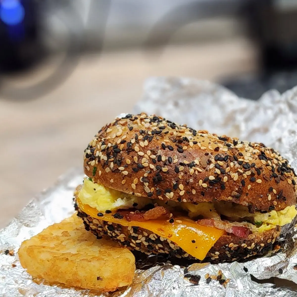 Everything Bagel Sandwich with Bacon