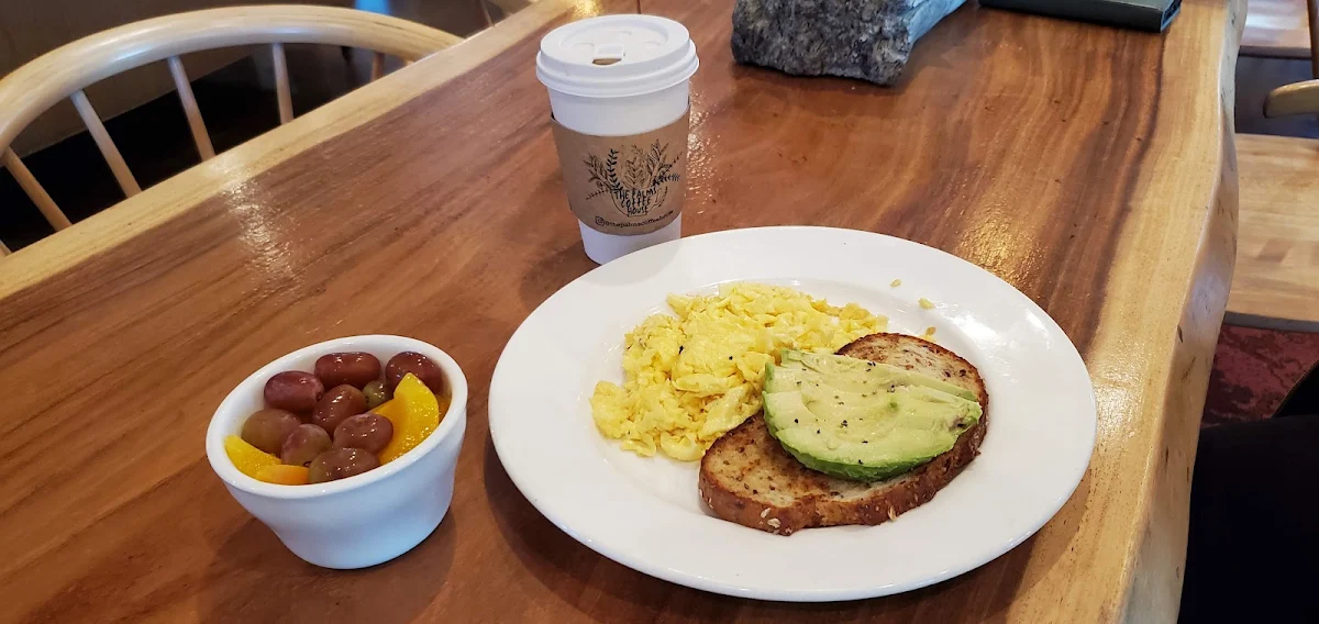 Eggs Toast with Avocado & Fresh Fruit