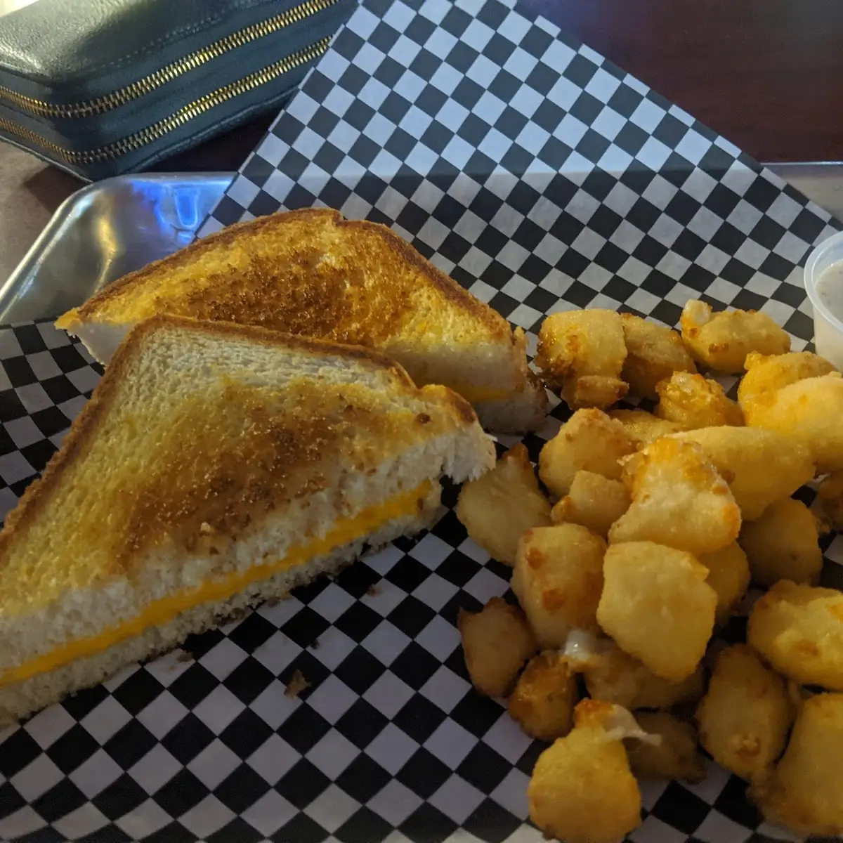 Grilled Cheese Sandwich and Cheese Balls