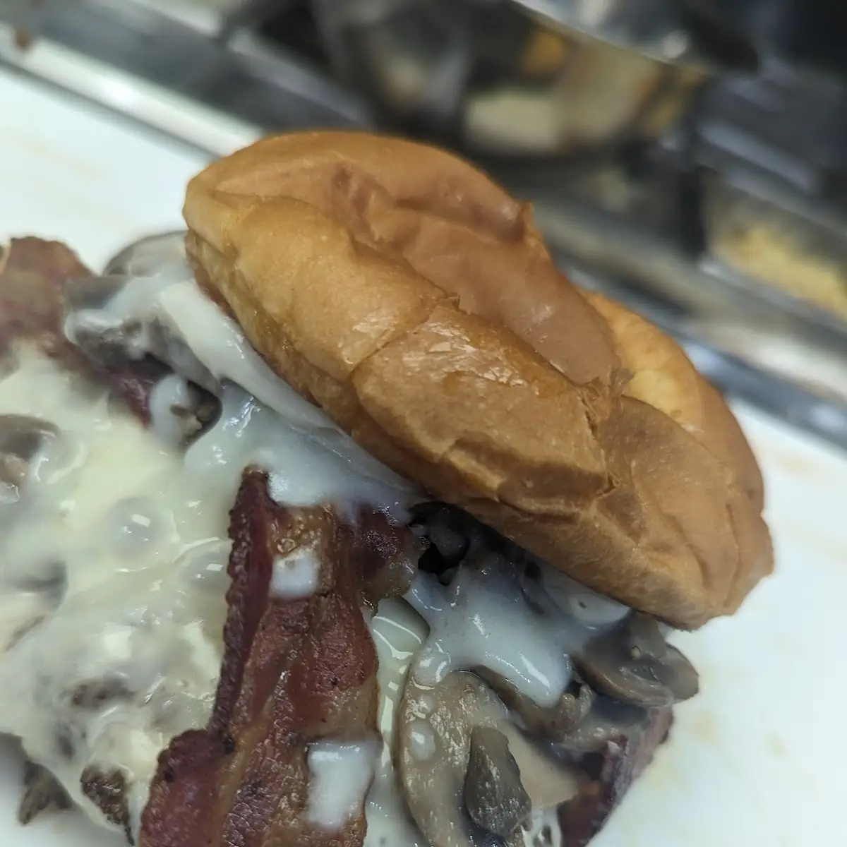 Mushroom and Bacon Burger