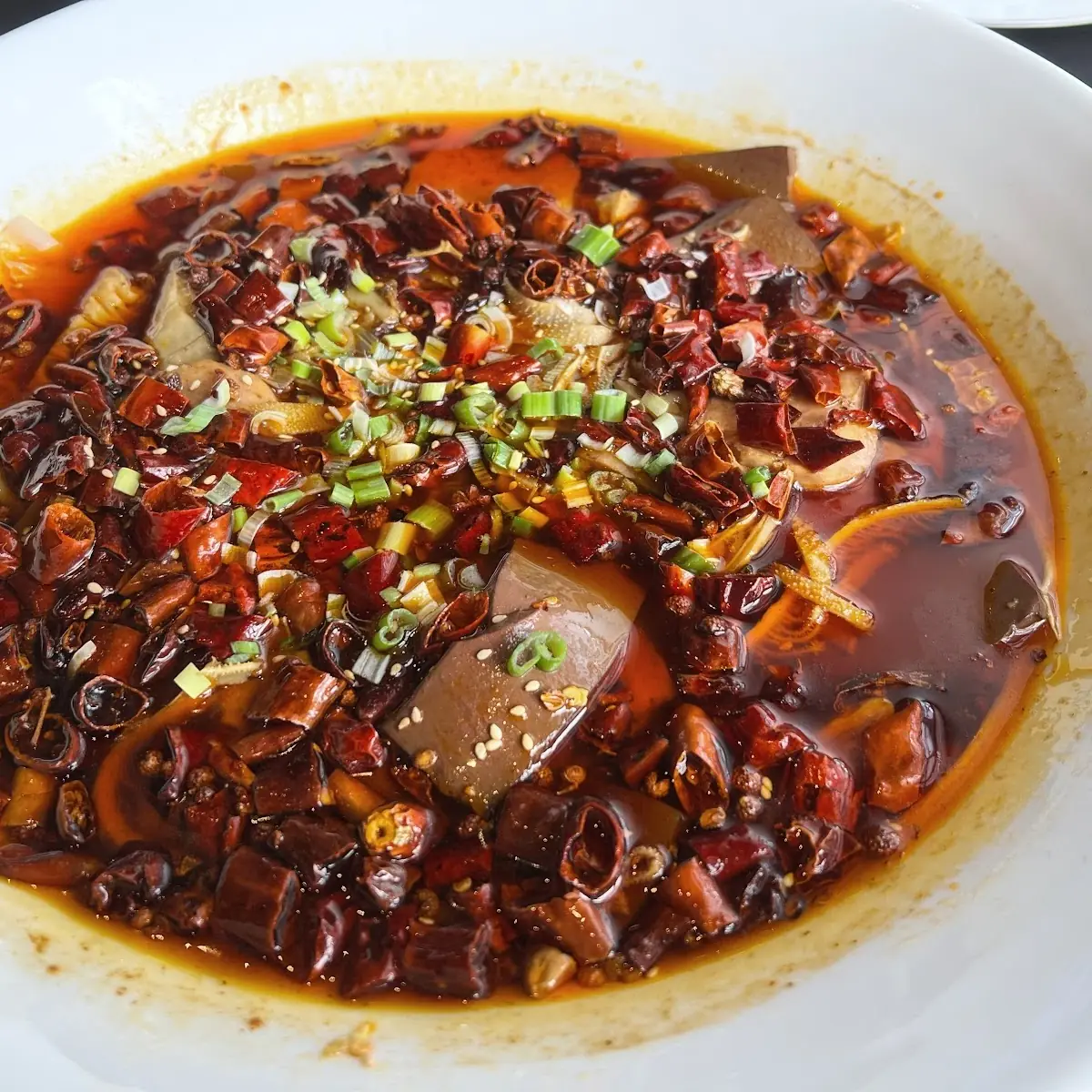 Boiled Duck Blood Curd Szechuan Style