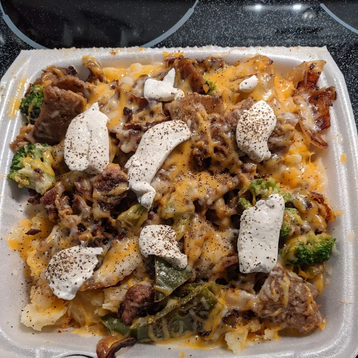 Loaded Baked Potato with Beef and Gyro