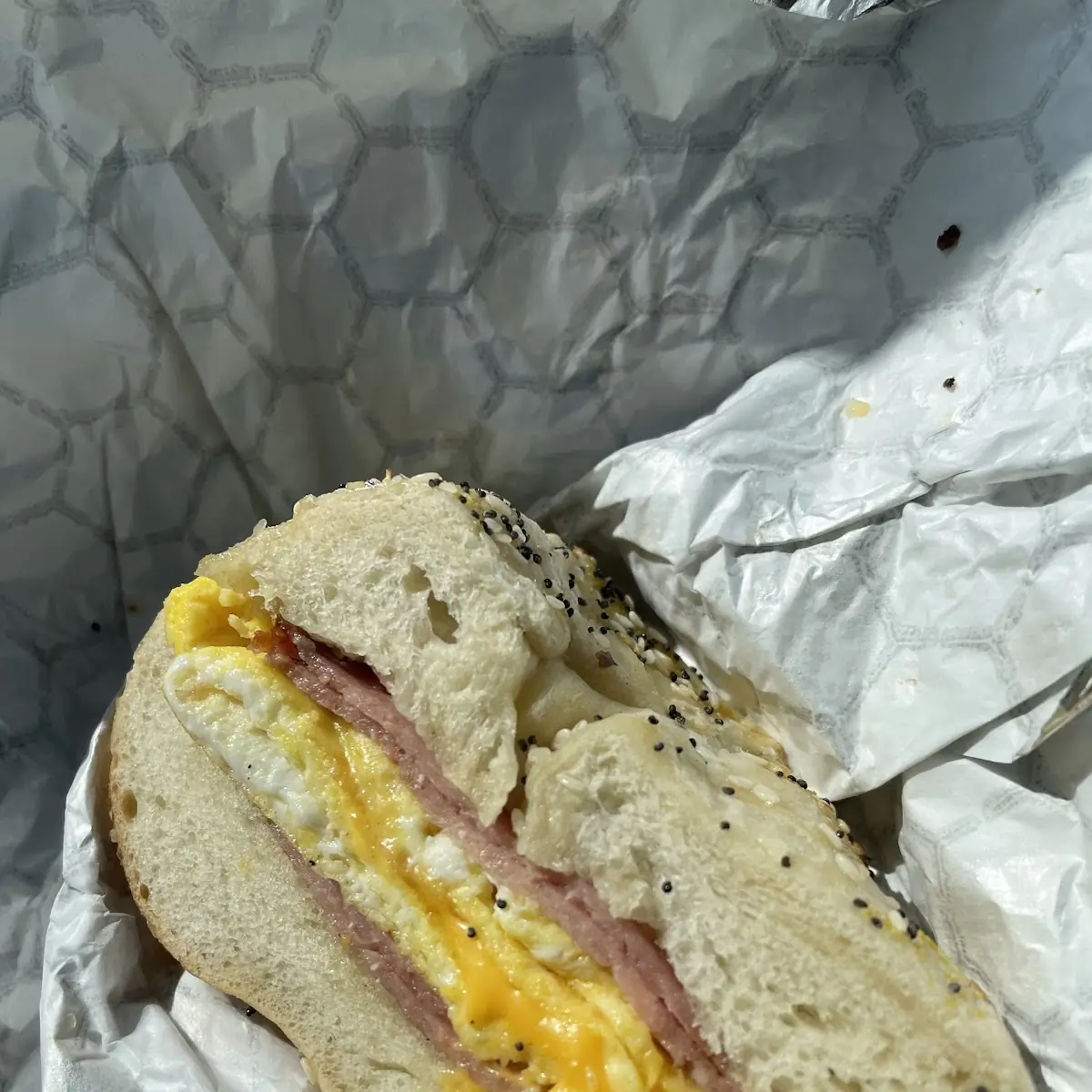 Everything Bagel Taylor Ham Egg and Cheese