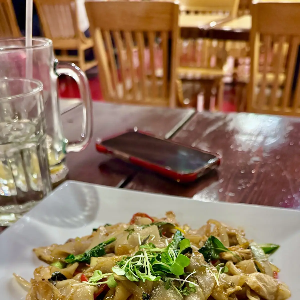 Stir Fried Noodles with Basil Drunken Noodles