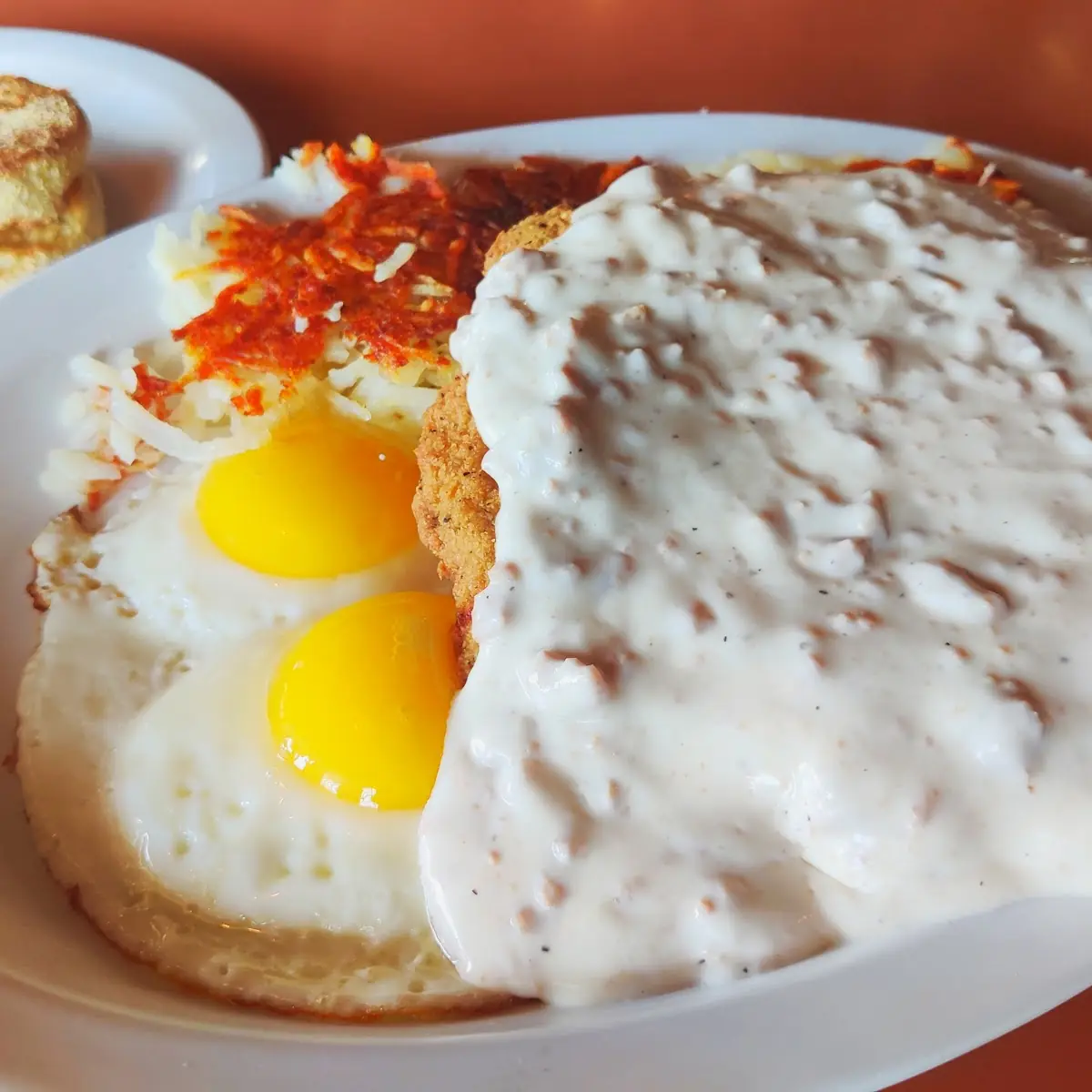 Country Fried Steak and Two Eggs