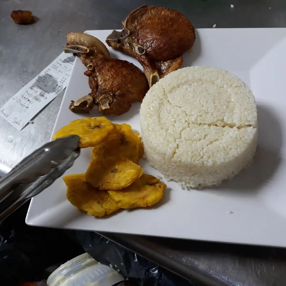 Arroz Blanco Con Chuleta de Cerdo