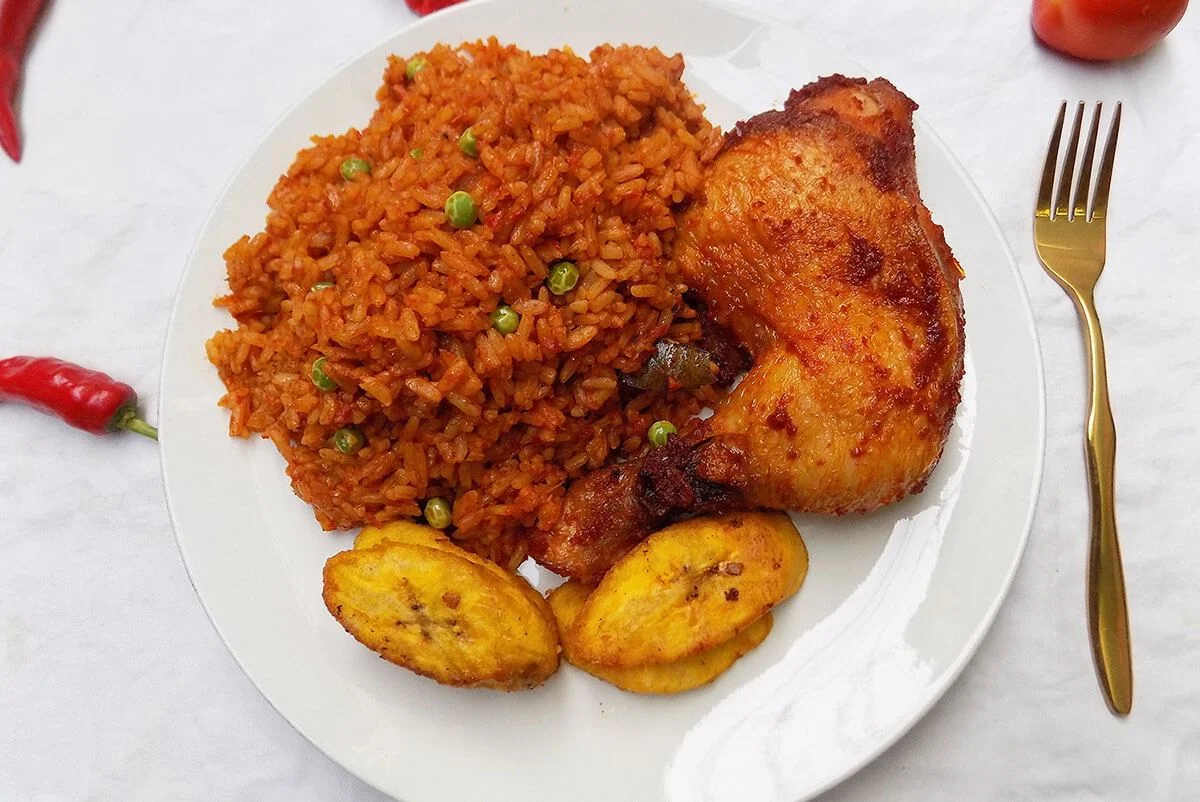 Jollof Rice with Chicken & Plantain