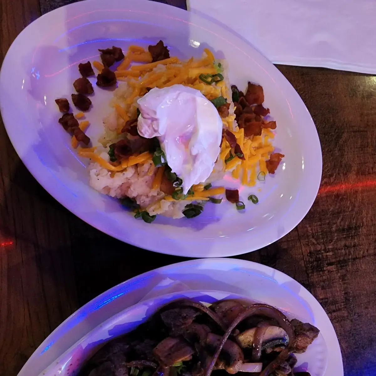 Steak Bites and Loaded Mashed Potatoes
