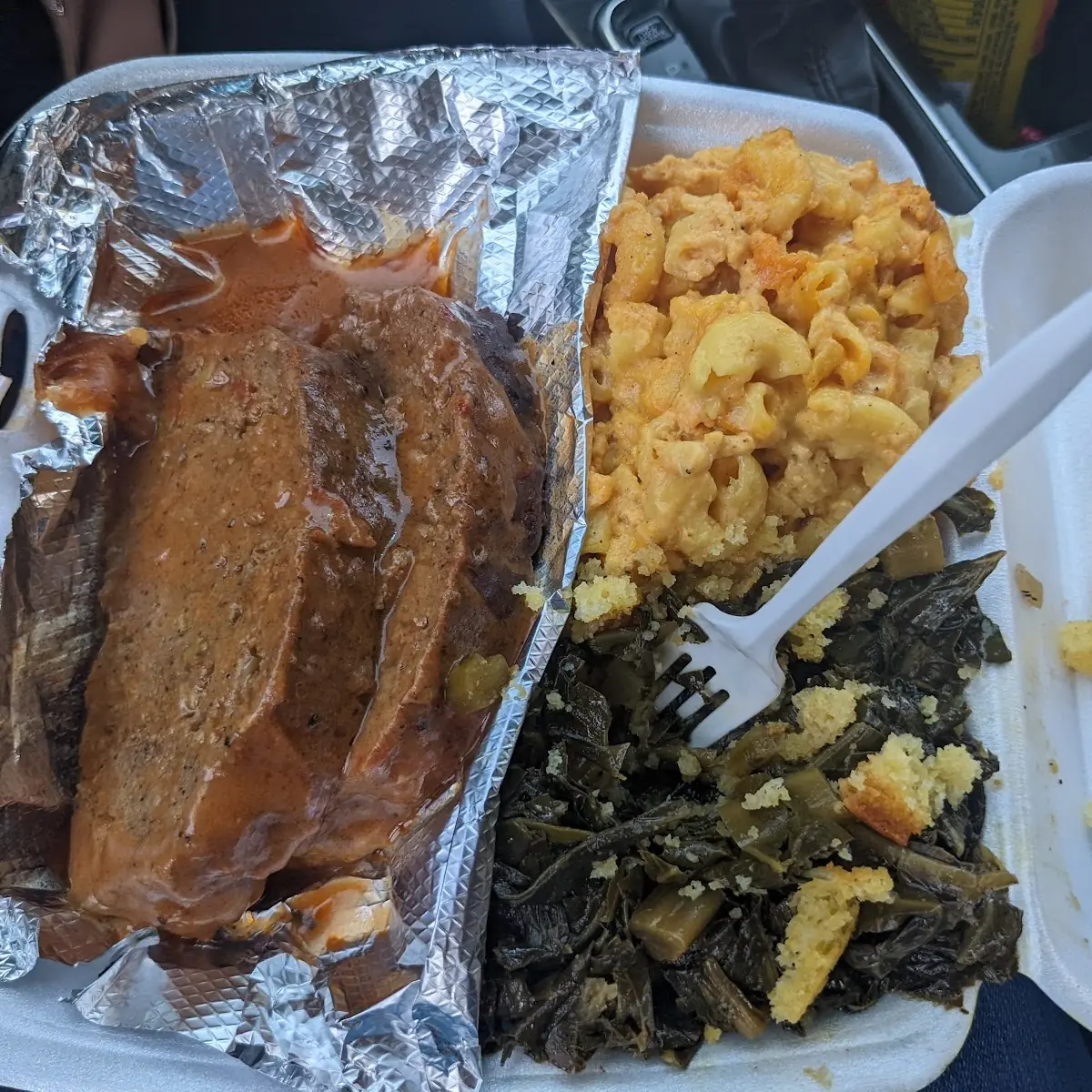 Meatloaf Macaroni Cheese Collard Greens