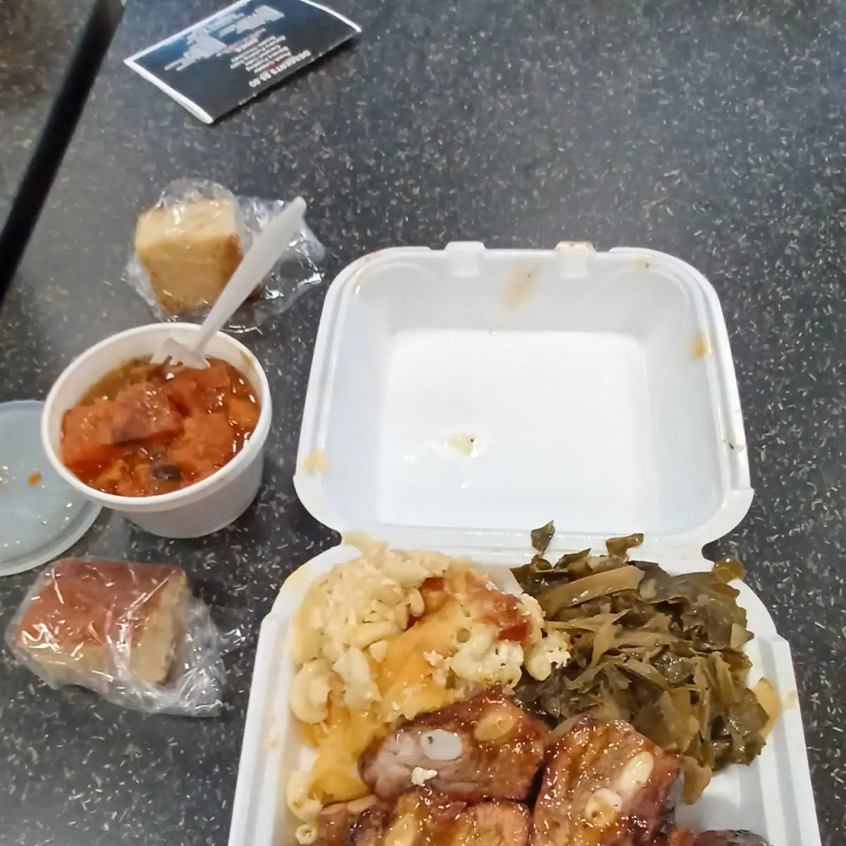 Ribtip Greens Man Cheese Sweet Potatoes & Cornbread