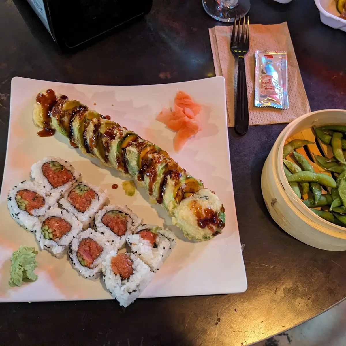 Avocado Roll Spicy Tuna Roll Edamame