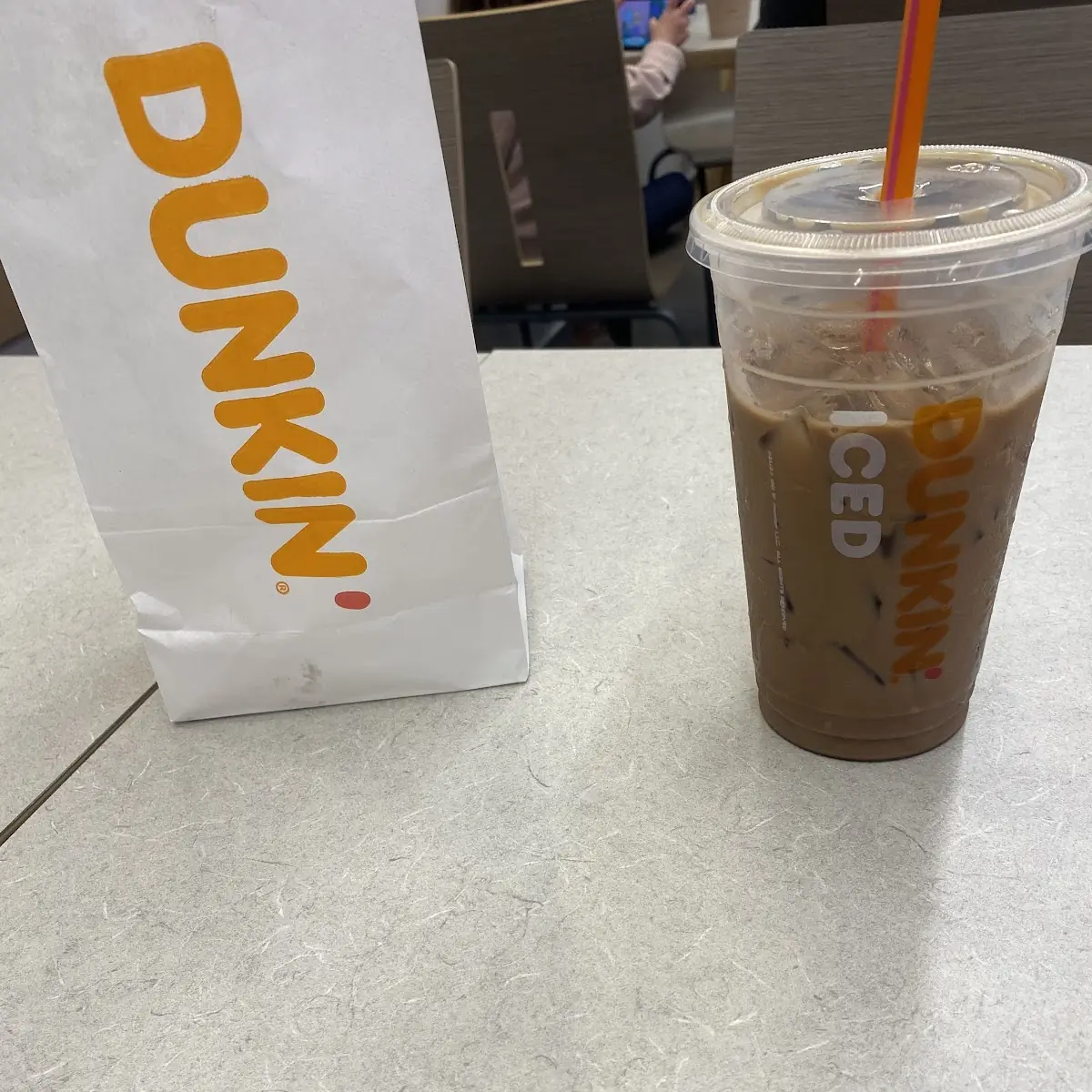 Classic Donuts with a Medium Iced Mocha Coffee with Cream and Sugar