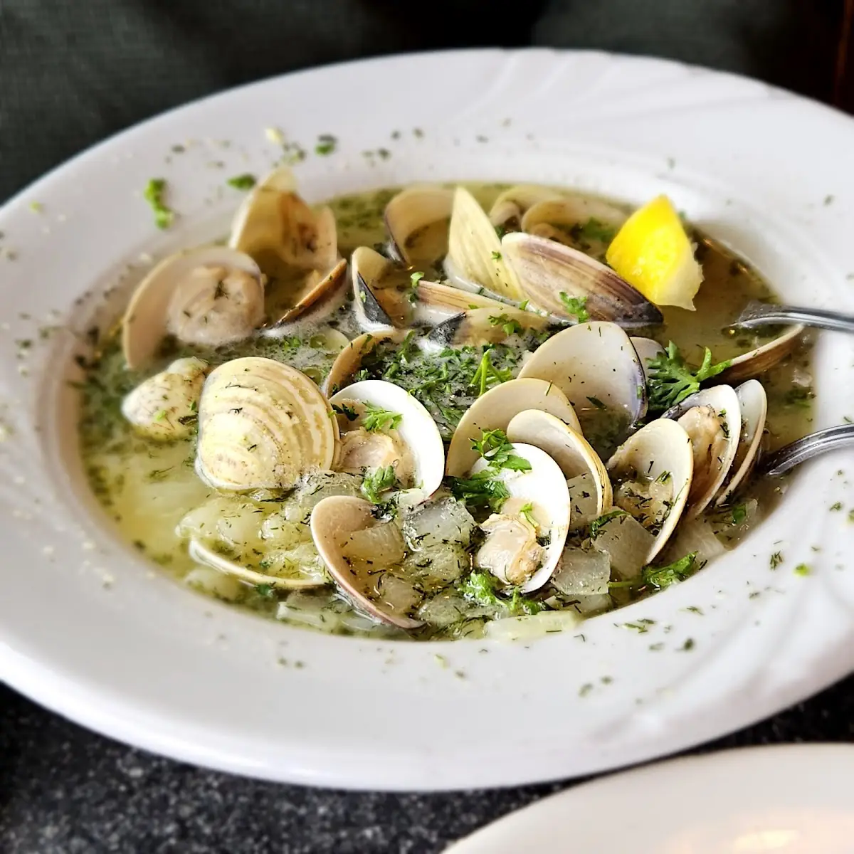 Steamed Clams with Lemon and Herbs