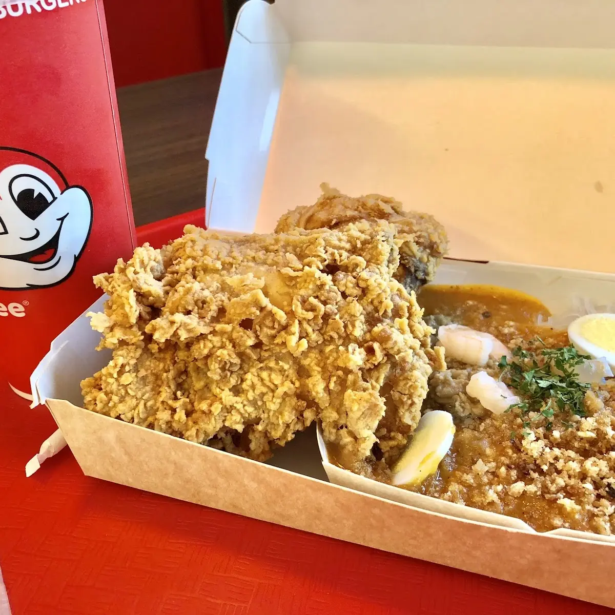 Chickenjoy Fried Chicken with Palabok