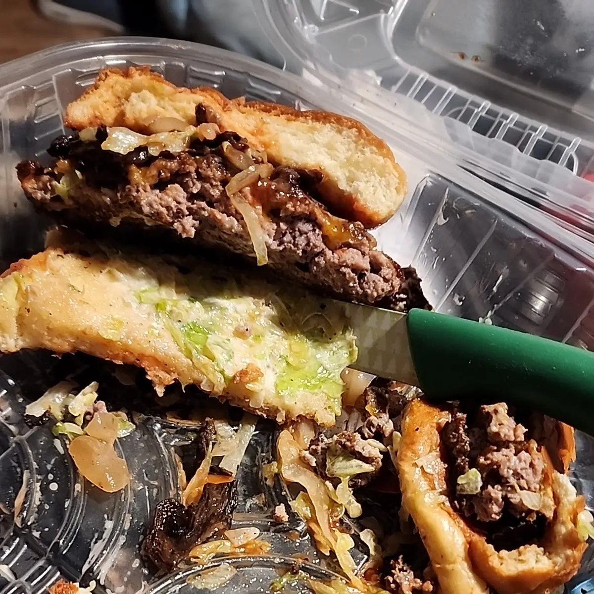 Chedder Mushroom Burger Rare