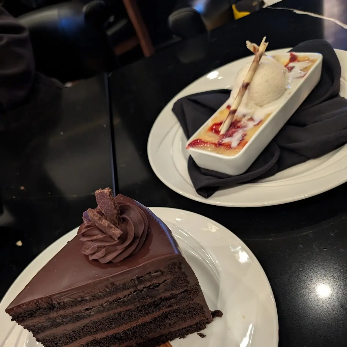 Bread Pudding and Chocolate Cake