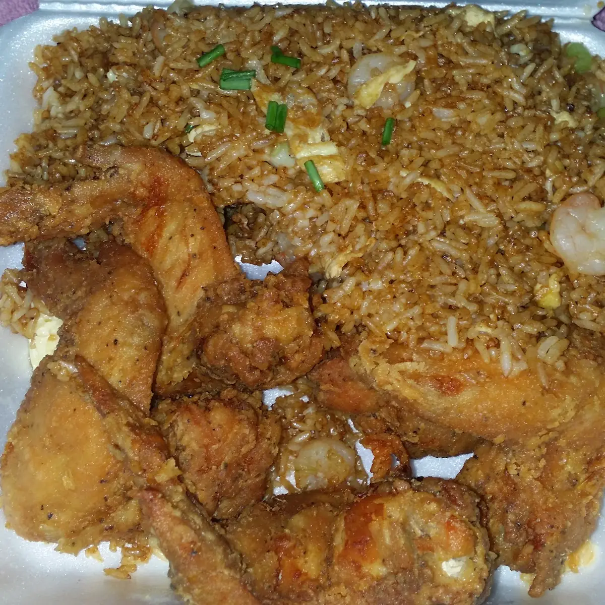 5pc Wings with Shrimp Fried Rice