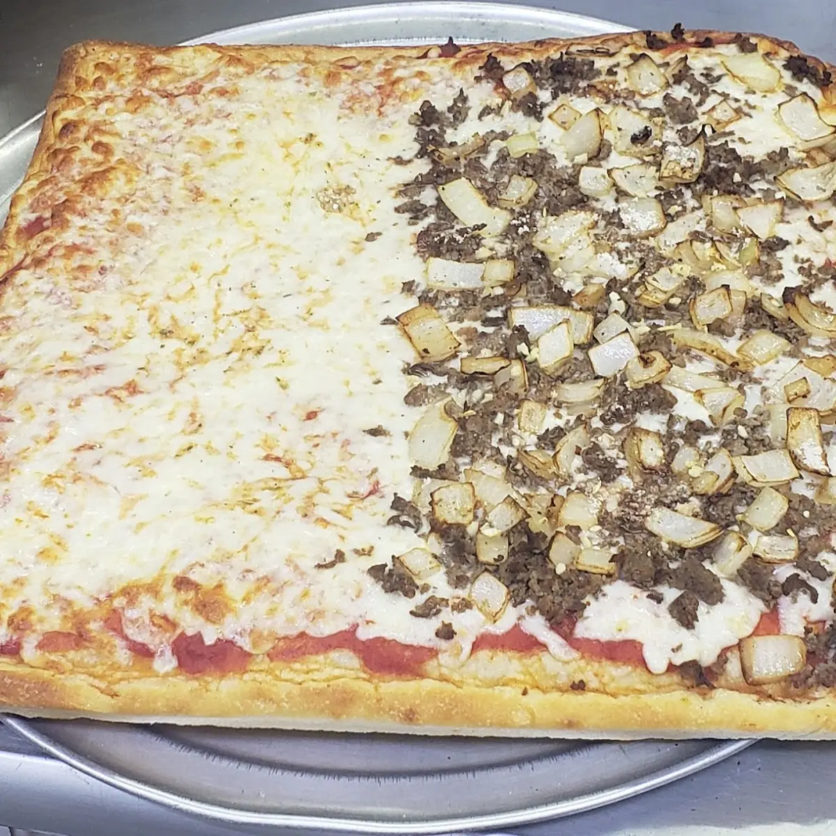 Sicilian with Steak and Fried Onions