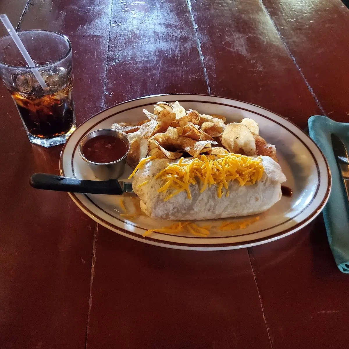 Chicken Burrito and Chips