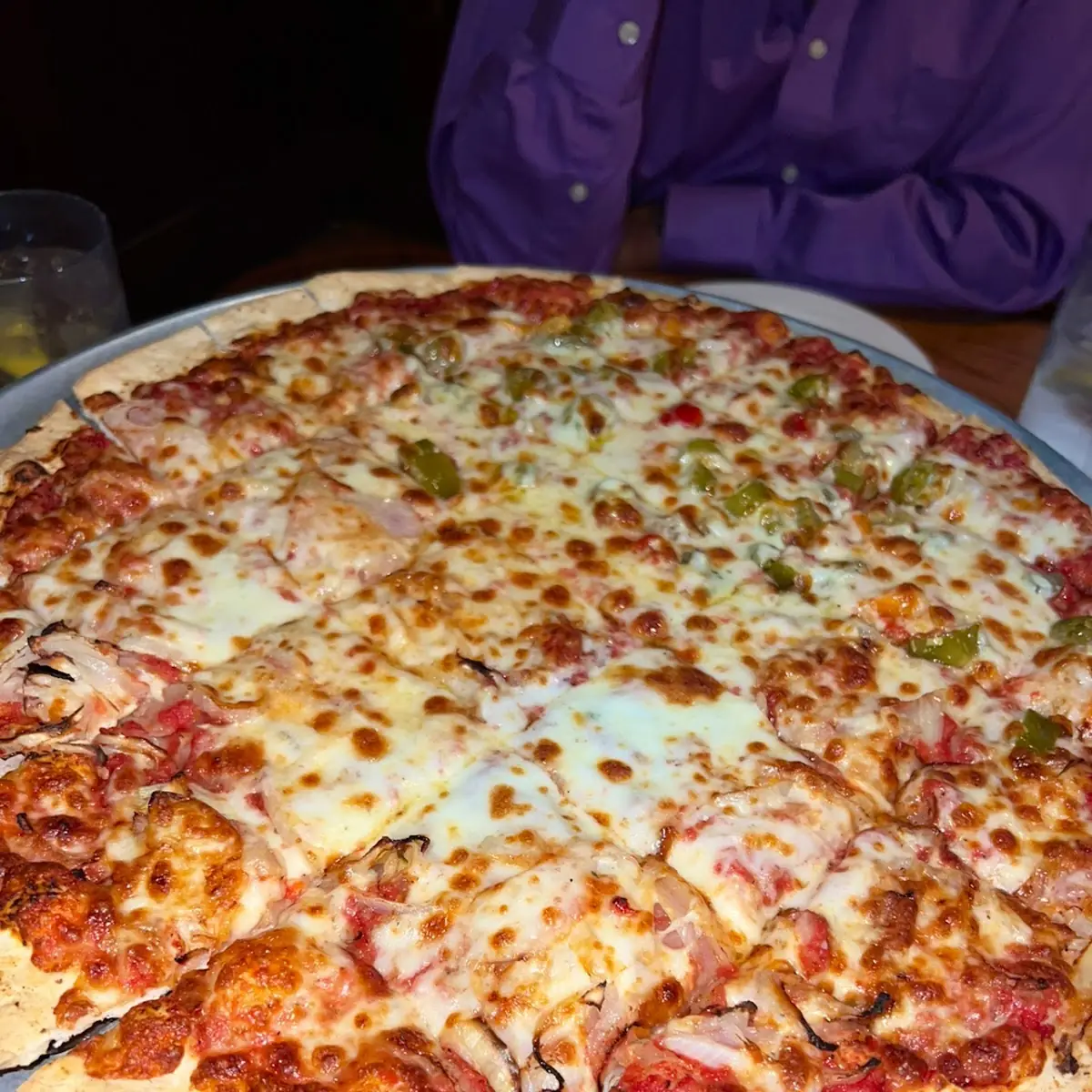 Thin Crust Pizza Half Onion Half Giardiniera