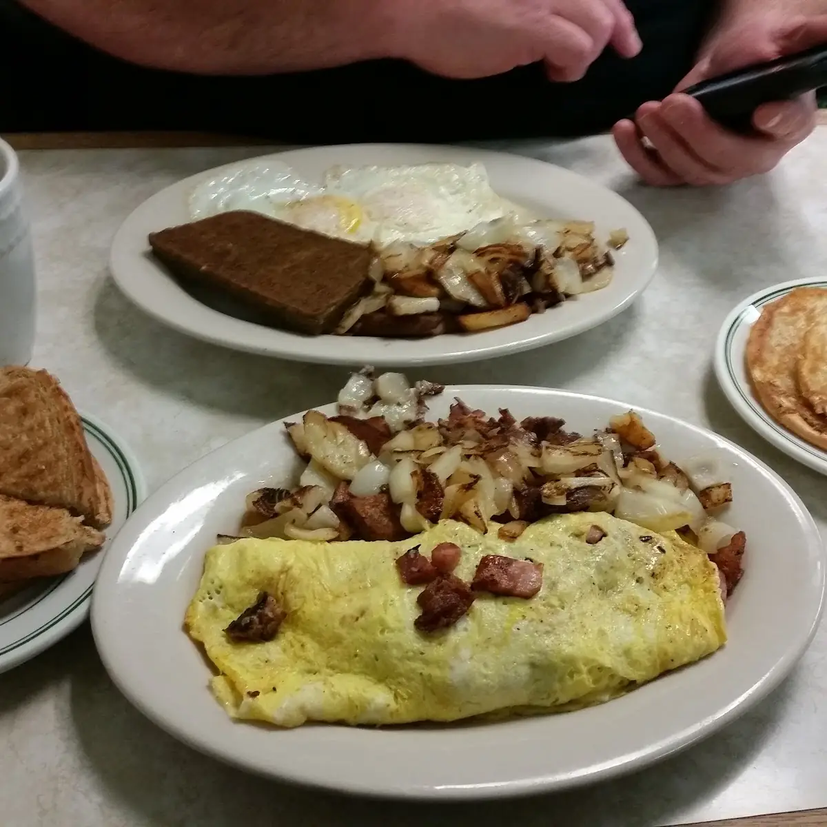 Two Eggs Home Fries Scrapple