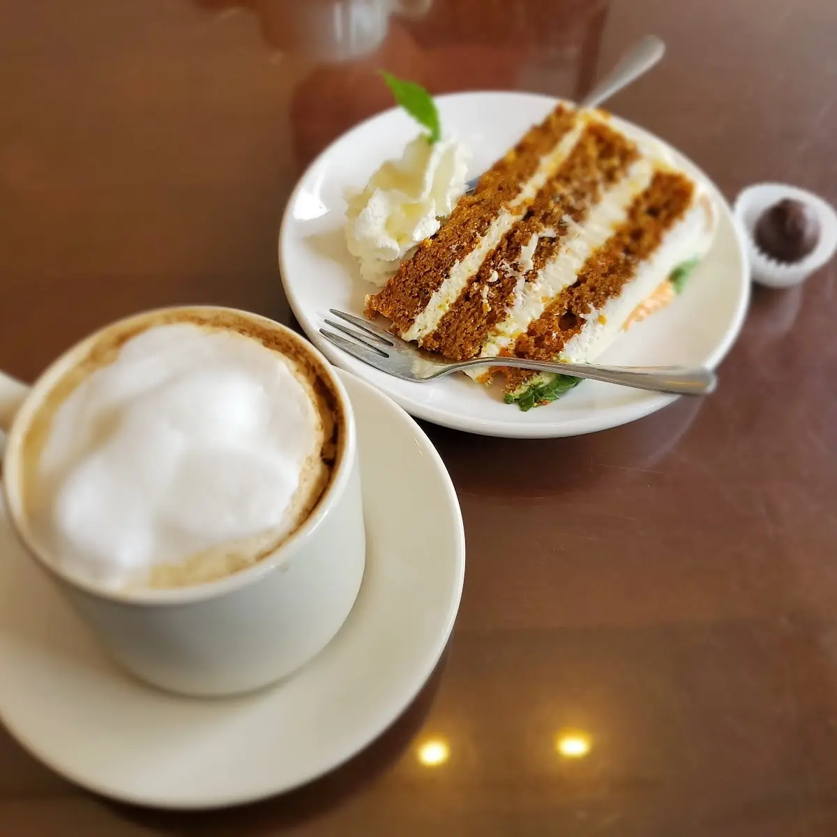 Latte and Carrot Cake